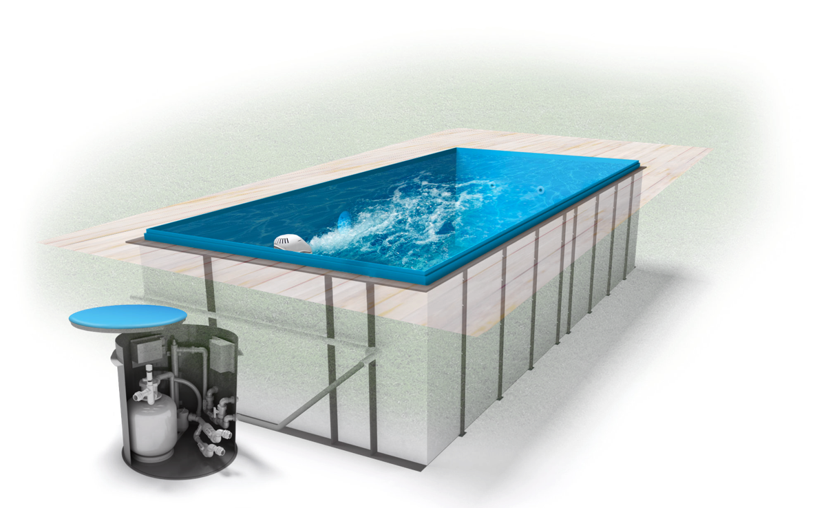 Pool mit Gegenstromanlage von Swimmingpool24.com - Vorteile einer Gegenstromanlage